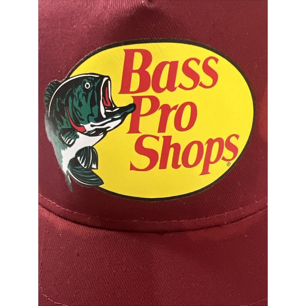 Bass Pro‎ Shops Hat Cap Snap Back Adjustable Maroon Trucker Fishing Outdoor